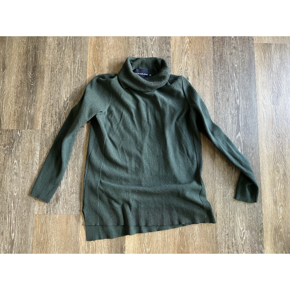 Calvin Klein‎ Jeans green cowl neck sweater size Large